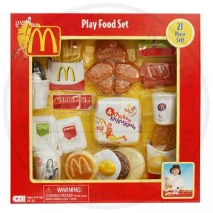 Mc Donalds Lebensmittel Spielzeug Essen Set 2 m. viel Zubehör 21tlg f