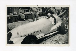 1937 3. Reich Postkarte Nürburgring Hermann Lang im Mercedes