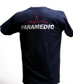 Rettungsdienst T Shirt mit beidseitigem Reflexaufdruck + EKG nach DIN