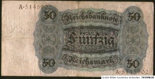 50 Reichsmark, 11. Oktober 1924, Ro 170, Deutsches Reich Banknote