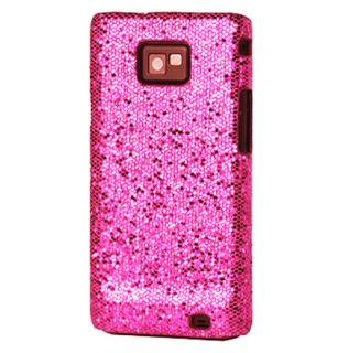 Samsung i9100 Galaxy S2 S II Pink Glitzer Hülle Tasche Etui Case