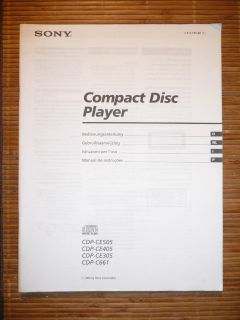 Bedienungsanleitung/Instructions für Sony CDP CE505/CDP CE405/CDP