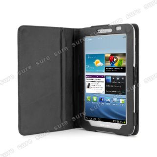 Schwarz Leder Tasche für Samsung Galaxy P3100, P3110 Tab2 7.0 COVER