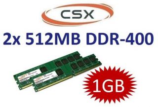 2x 512MB  1GB RAM Speicher DDR400 PC3200 DIMM 400Mhz