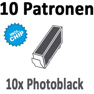 10 Patronen 521Bk für Canon IP 4700 mit Chip