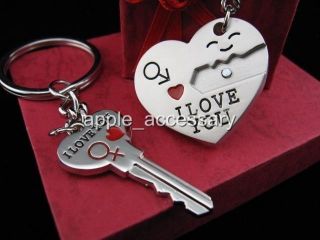SW523 2PCS I Love You Heart & Key Couple Key Chain Ring