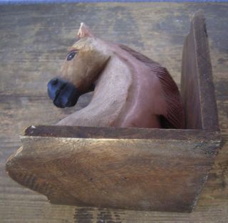 antike Buchstütze Pferd Pferdekopf Holz geschnitzt *
