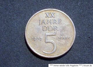 DDR 5, Mark Münze XX / 20 Jahre DDR 1969   ss bis vz erhalten (3003