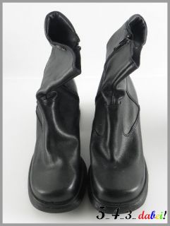 BUFFALO London Damenschuhe Schuhe Stiefel Stiefeletten schwarz Leder
