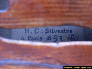 meistergeige violine h.c.silvestre paris 1897 viola violino old