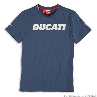 DUCATI Puma Logo AW ´11 kurzarm T Shirt BLAU NEU 2012