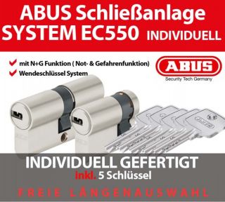 ABUS Schließanlage individuell gefertigt System EC550 inkl. 5