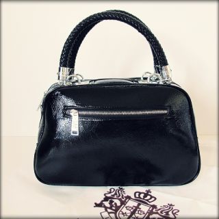Schwarze Lacktasche Handtasche London Design neu Damentasche