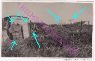 Original Foto, Stellung auf Friedhof, WK1, Stahlhelm,Munikisten