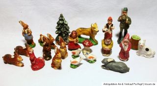 Konvolut Erzgebirge Masse Figur Weihnachtsmann Märchen Förster um