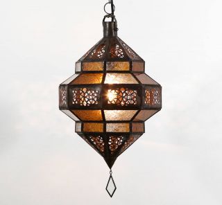 Orientalische Lampe Laterne Hängeleuchte Maha gelb aus Marrakesch
