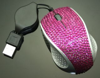 Designer Glitzer Strass USB Maus Diamond Line Lila NEU