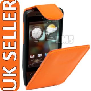 Orange PU Leder Tasche II Hülle für HTC Hero G3 Mit Film