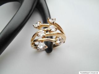 DIAMONIQUE Silber Ring,,925 gestempelt,mit Cubic Zirkonia,vergoldet