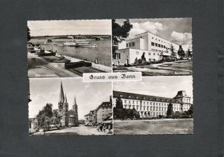 Ak Pk Gruß aus Bonn Dampfer Rheinpromenade um 1960