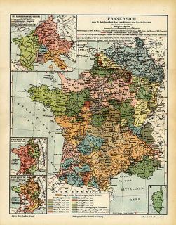 Die Karten zeigen auf anschauliche Weise Frankreich vor über 100