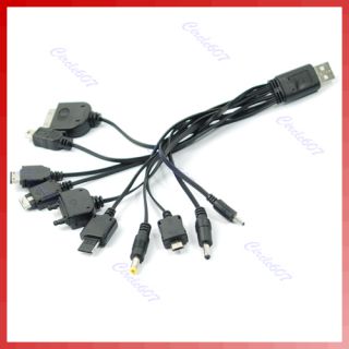 10 in 1 USB Multi Charger Cable for iPod Nokia LG PSP