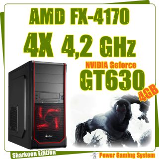 Gamer PC AMD Bulldozer FX 4170   4x4,2 GHz   Nvidia Geforce GT630