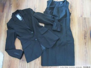 Kostüm Zero Blazer Perosi + Etuikleid Kleid schwarz Gr. 38 NEU
