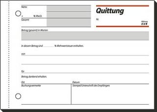Sigel Quittung/QU619 DIN A6 quer Inh.50 Blatt