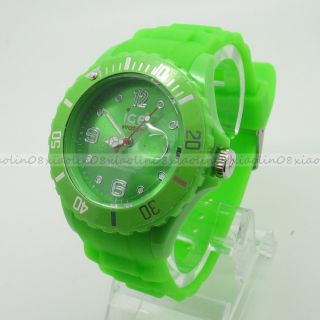 Wrist Watch with DATE Unisex Jelly Candy Sports Dial Quartz 13 colors