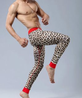 Men’s Tiger & Zebra & Leopard Warm Elasticity Long Pants Underwear