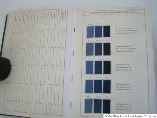 Stoffmusterbuch Sandoz. Musterbuch 662. Färbungen auf Baumwollstück