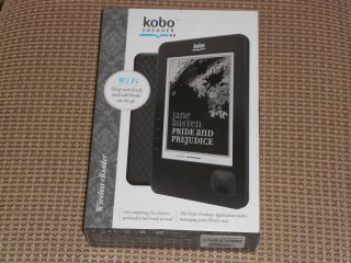 Kobo Wireless eReader N647B KBU B 1GB Wi Fi 6inch Black 100 Classics