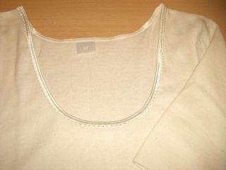 Damen Unterhemd, Kurzarm Shirt Baumwolle / Angora, edelXL