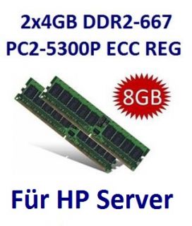 2x 4GB 8GB ECC RAM HP Proliant 408854 B21 (kompatibel) PC2 5300P DDR2