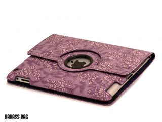 BADASS BAG iPad 4/3/2 360 Flower Smart Cover Leder Case Tasche Hülle