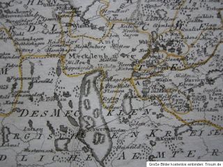 Herzogthum Mecklenburg Schwerin Kolor Kupferstich Karte Reilly 1791