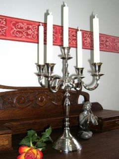 Barock Kerzenleuchter mit Glas Kerzenständer Silber Leuchter