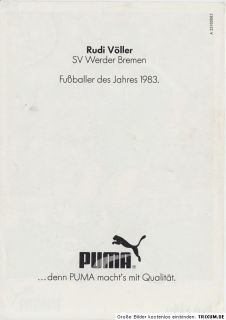 Rudi Völler Werder Bremen Puma AK 80er Jahre Original Signiert