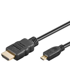 2m HDMI Kabel vergoldet m. Ethernet 1x Micro HDMI #g691