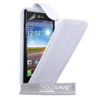 Zubehör Für Das LG Optimus L7 P700 Weiß PU Leder Flip Handy Tasche