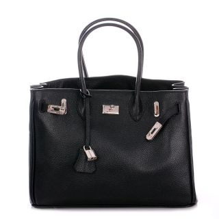 ROUVEN Schwarz Calfskin ICONE 35 Bag Handtasche UVP*699