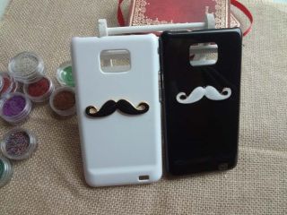 2x Couple 3D Chaplins moustache hard Cover Case For LG Optimus L7