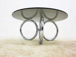 SPACE AGE CHROM GLAS COFFEE TABLE COUCHTISCH60er