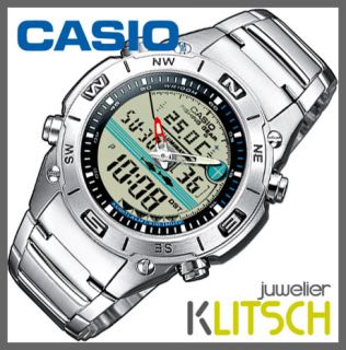 Casio Fishing Timer Analog Digital Quarz Herren Uhr AMW 702D 7AVEF UVP