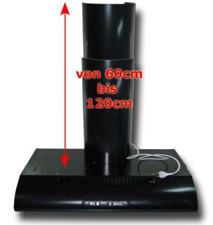 Produktbeschreibung Dunstabzugshaube 60cm schwarz mit Teleskopschacht