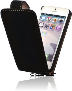 Nubuk Leder Flip Case für iPhone 5 Vertikaltasche Handytasche Cover