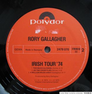Rory Gallagher Irish Tour 74 D Polydor 2LP FOC Vinyls sind top VG++