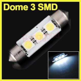 39mm 3 SMD LED 5050 Car Dome Festoon Interior Light Bulb Lamp White DC
