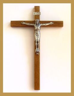 Kreuz Holz Korpus Metall 12,5cm x 8cm kleines Kruzifix